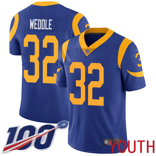 Los Angeles Rams Limited Royal Blue Youth Eric Weddle Alternate Jersey NFL Football #32 100th Season Vapor Untouchable->los angeles rams->NFL Jersey